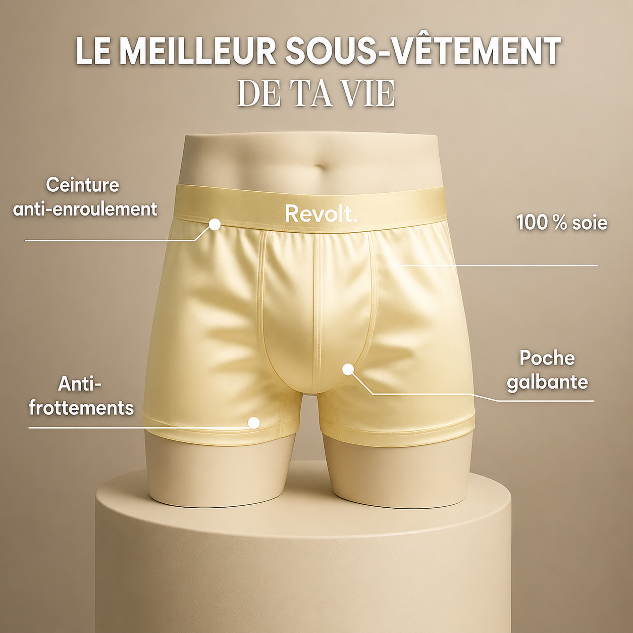 Revolt Boxer en soie | Confort premium, écoresponsable