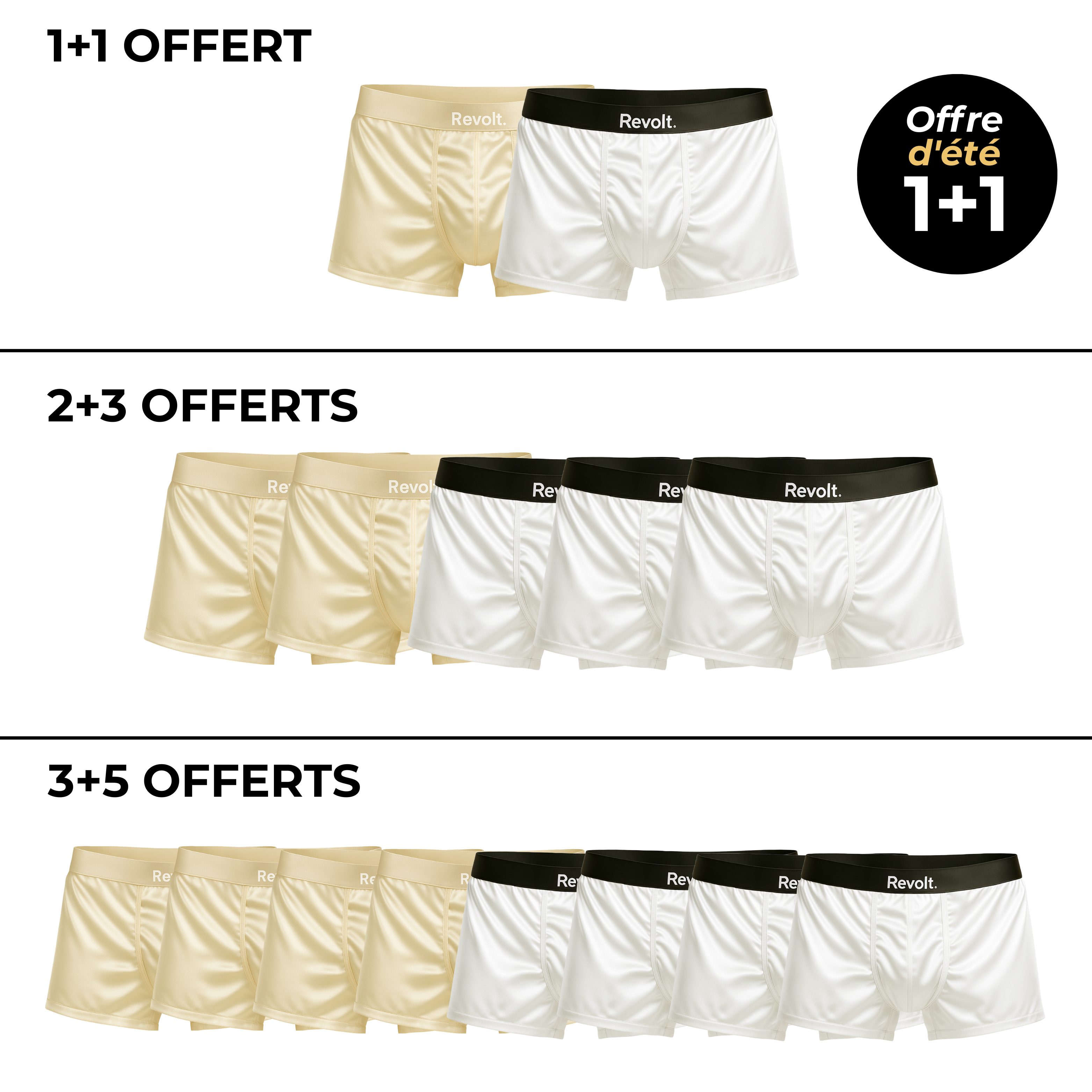 Revolt Boxer en soie | Confort premium, écoresponsable