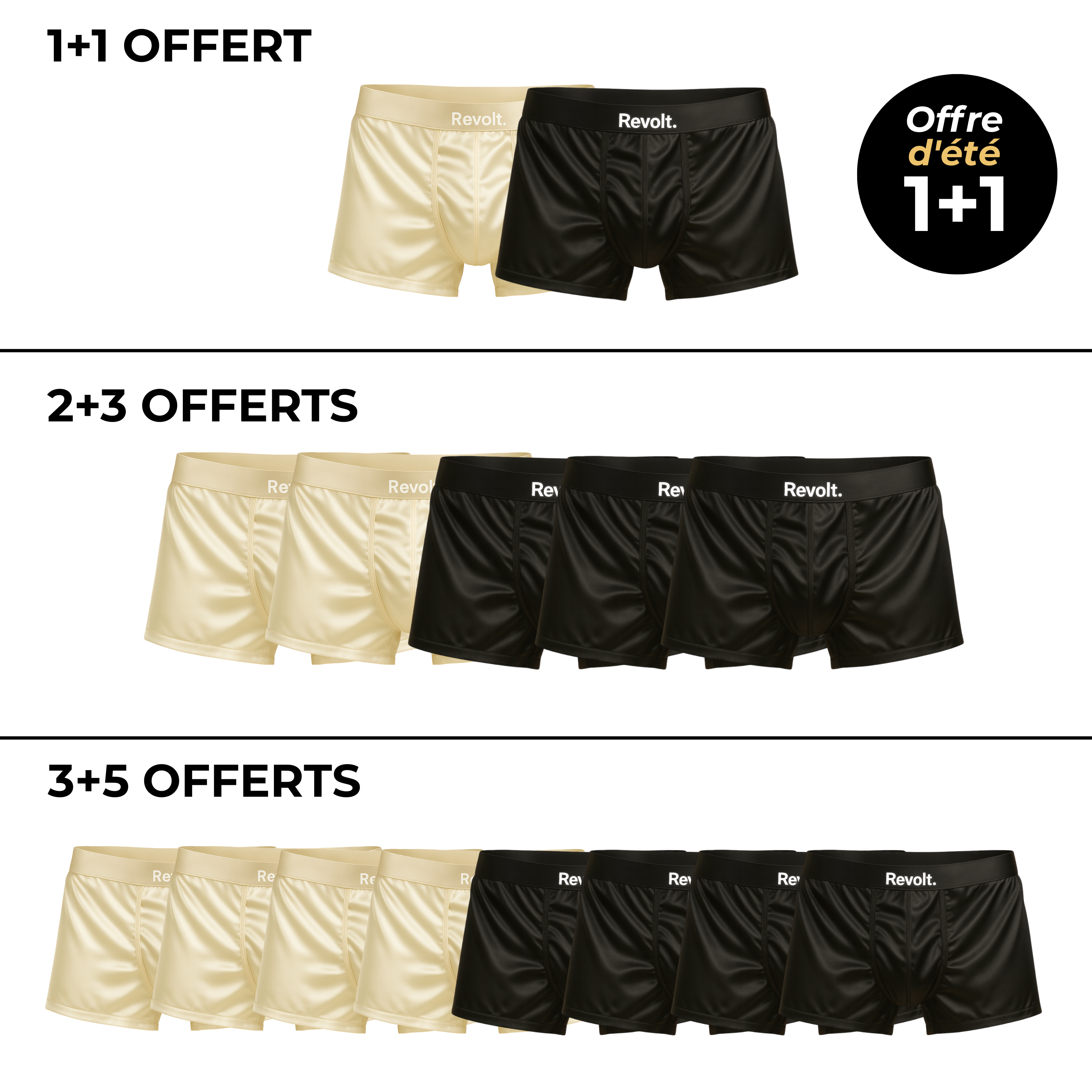 Revolt Boxer en soie | Confort premium, écoresponsable