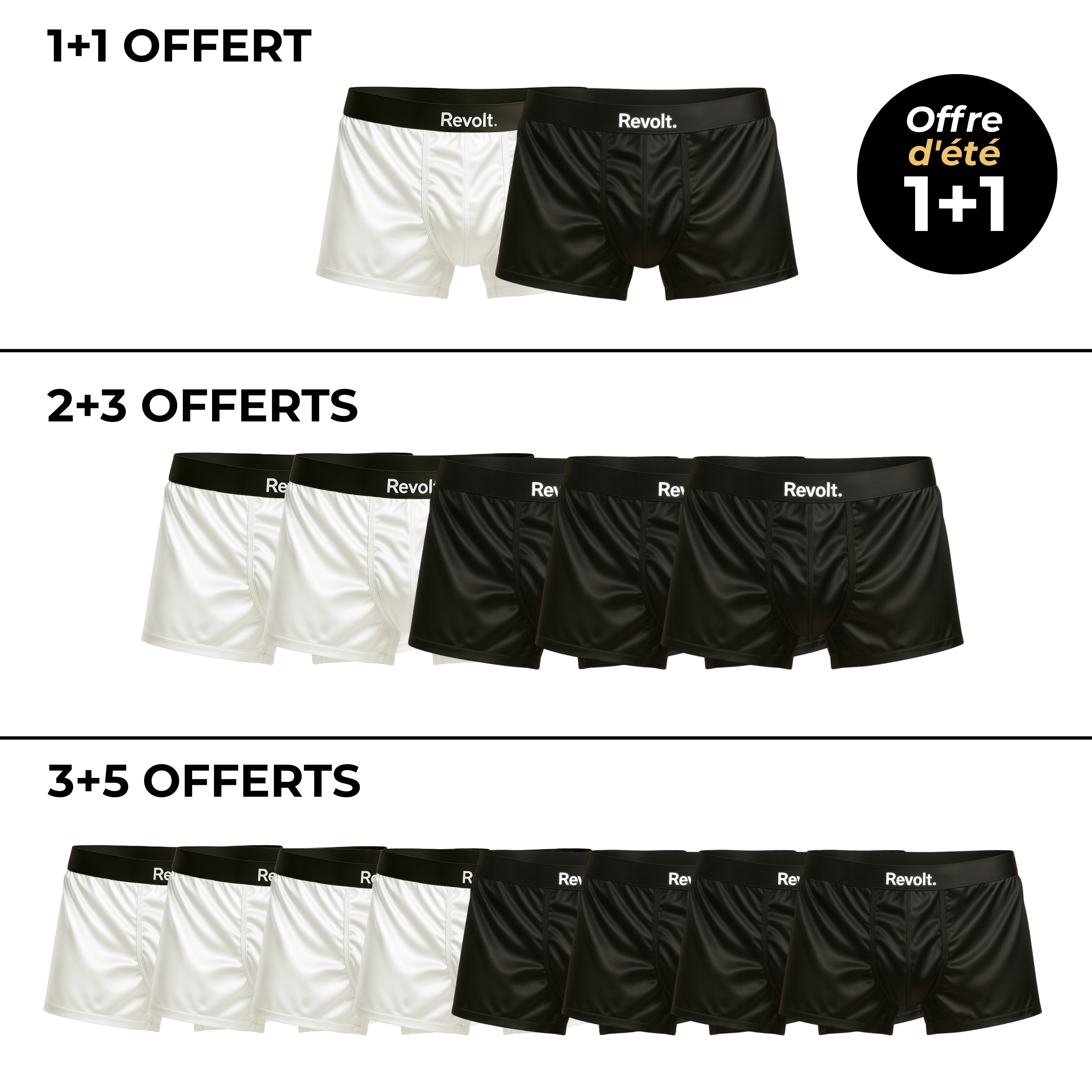 Revolt Boxer en soie | Confort premium, écoresponsable